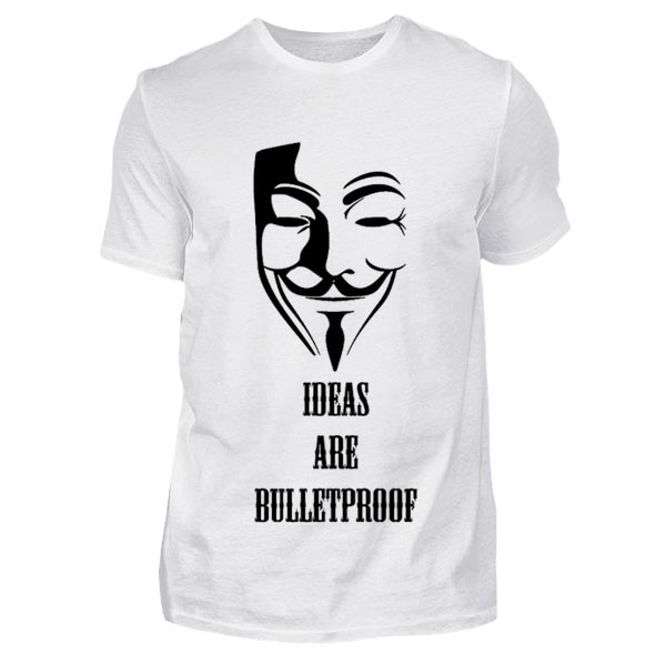 Ideas Are Bulletproof Tişört, v tişört,v for vendetta tişört
